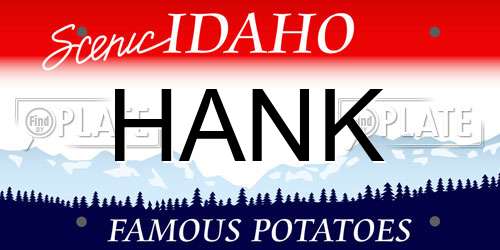 HANK Idaho License Plate