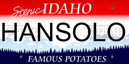 HANSOLO Idaho License Plate
