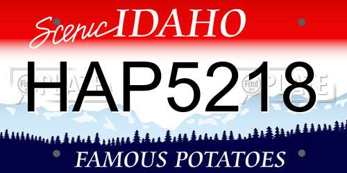 HAP5218 Idaho License Plate