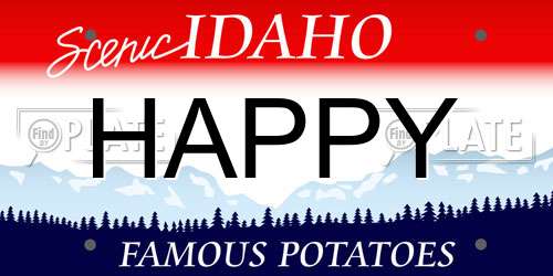 HAPPY Idaho License Plate
