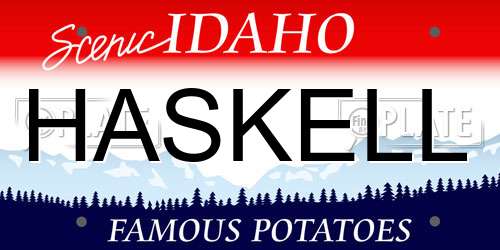 HASKELL Idaho License Plate