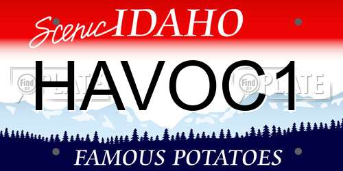 HAVOC1 Idaho License Plate