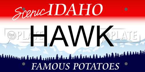 HAWK Idaho License Plate
