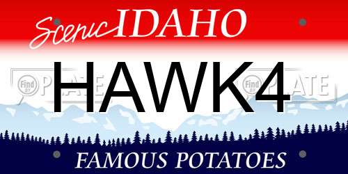 HAWK4 Idaho License Plate