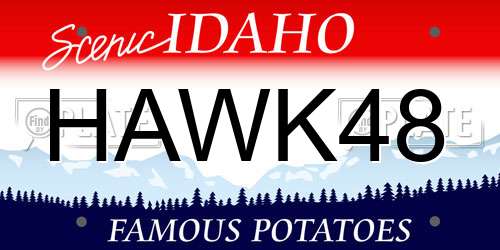 HAWK48 Idaho License Plate