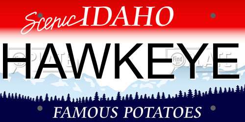 HAWKEYE Idaho License Plate