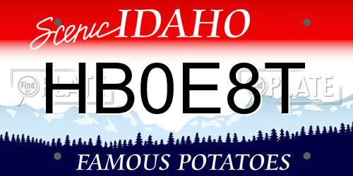 HB0E8T Idaho License Plate