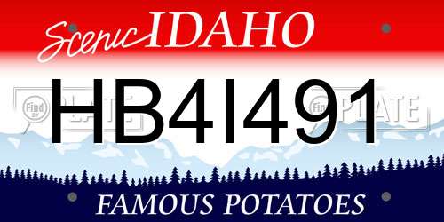 HB4I491 Idaho License Plate
