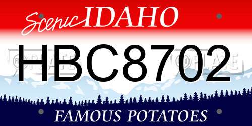 HBC8702 Idaho License Plate