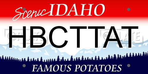 HBCTTAT Idaho License Plate