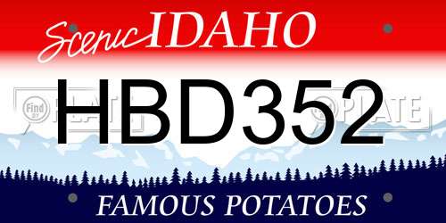 HBD352 Idaho License Plate