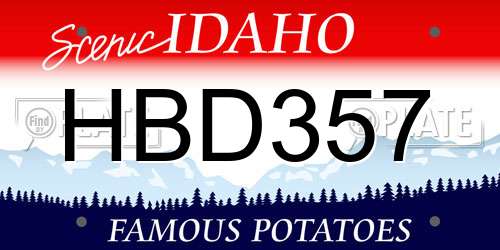 HBD357 Idaho License Plate