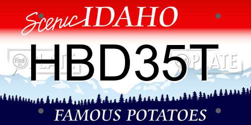 HBD35T Idaho License Plate