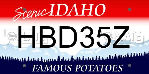 HBD35Z Idaho License Plate