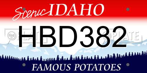 HBD382 Idaho License Plate