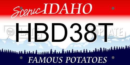 HBD38T Idaho License Plate