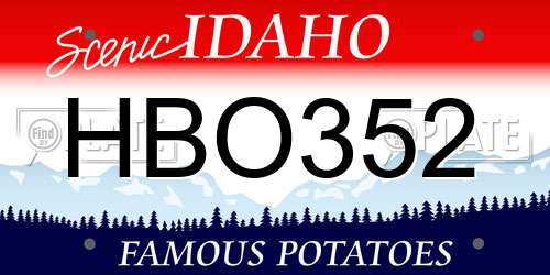 HBO352 Idaho License Plate