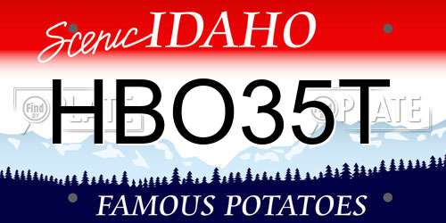 HBO35T Idaho License Plate