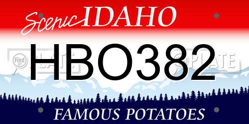 HBO382 Idaho License Plate