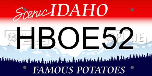 HBOE52 Idaho License Plate