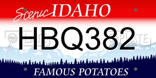 HBQ382 Idaho License Plate