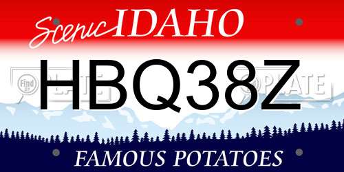 HBQ38Z Idaho License Plate