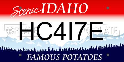 HC4I7E Idaho License Plate