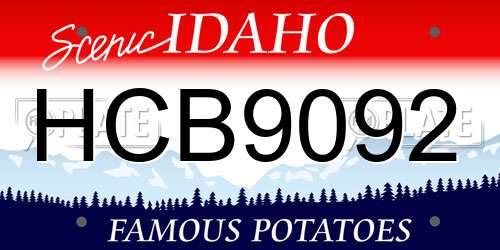 HCB9092 Idaho License Plate