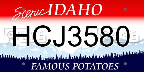 HCJ3580 Idaho License Plate