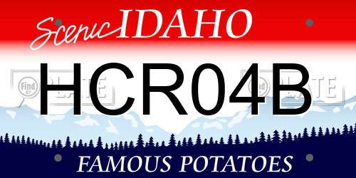 HCR04B Idaho License Plate