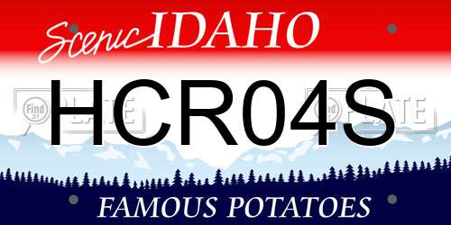 HCR04S Idaho License Plate