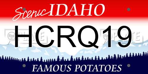 HCRQ19 Idaho License Plate