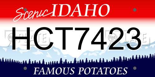 HCT7423 Idaho License Plate