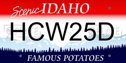 HCW25D Idaho License Plate