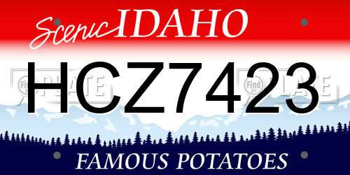 HCZ7423 Idaho License Plate