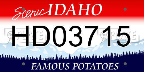 HD03715 Idaho License Plate