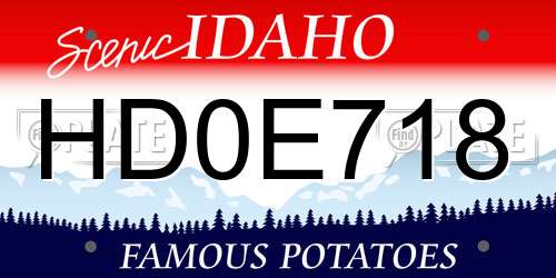 HD0E718 Idaho License Plate