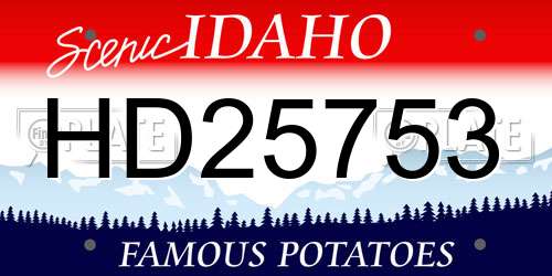 HD25753 Idaho License Plate