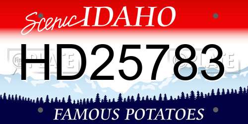 HD25783 Idaho License Plate
