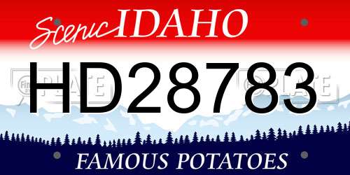 HD28783 Idaho License Plate