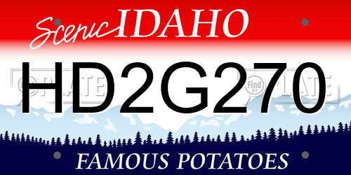 HD2G270 Idaho License Plate