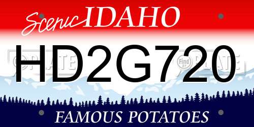 HD2G720 Idaho License Plate
