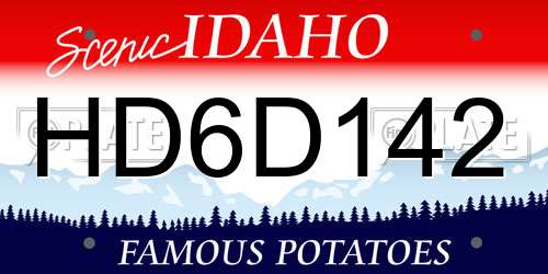 HD6D142 Idaho License Plate