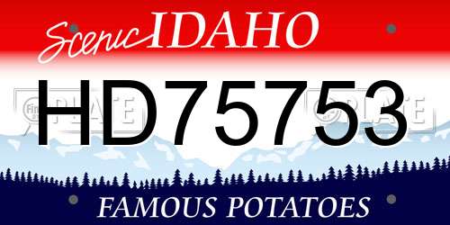 HD75753 Idaho License Plate