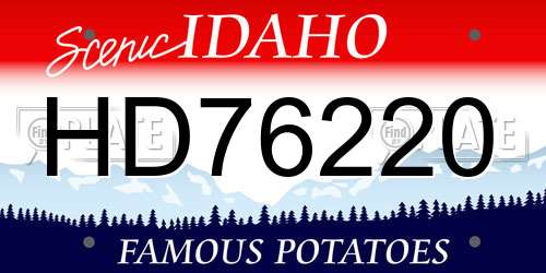 HD76220 Idaho License Plate