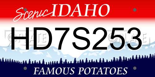 HD7S253 Idaho License Plate
