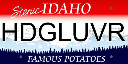 HDGLUVR Idaho License Plate