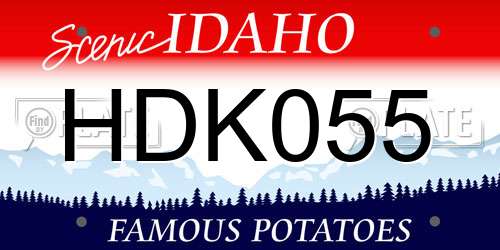 HDK055 Idaho License Plate