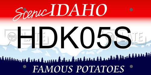 HDK05S Idaho License Plate