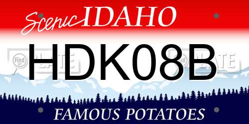 HDK08B Idaho License Plate